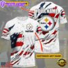 Custom Name NFL Pittsburgh Steelers US Flag All Over Print T-Shirt