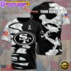 Custom Name NFL San Francisco 49ers Camo All Over Print T-Shirt