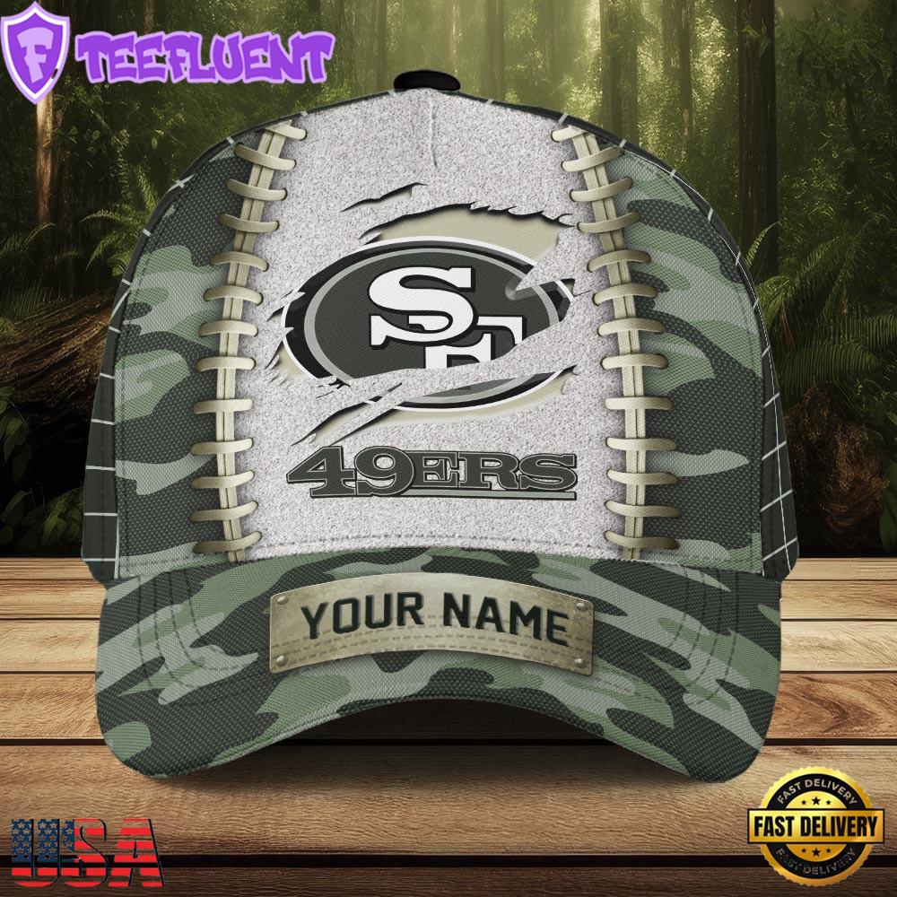 Custom Name NFL San Francisco 49ers Camo Hunting Classic Cap For Fans