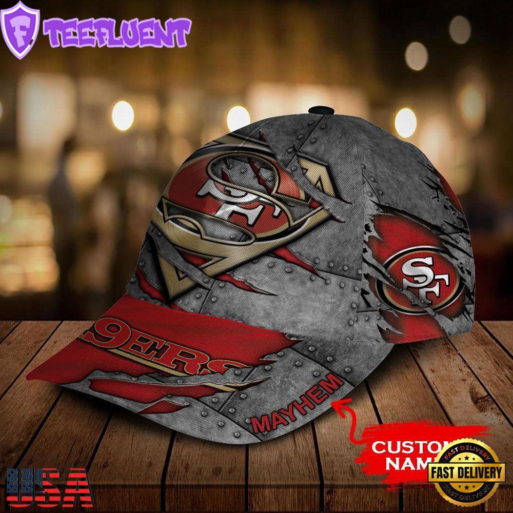 Custom Name NFL San Francisco 49ers Rivet Pattern All Over Print 3D Classic Cap