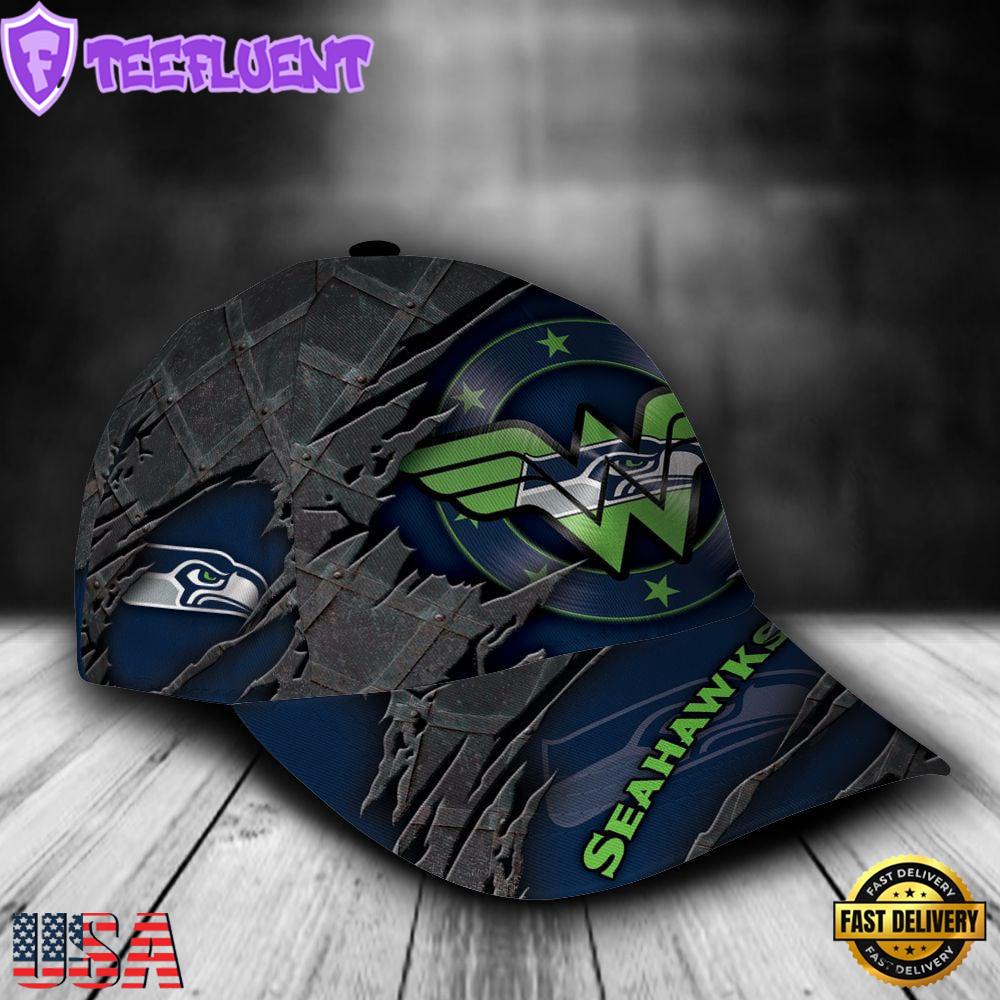 Custom Name NFL Seattle Seahawks Wonder Woman All Over Print 3D Classic Cap