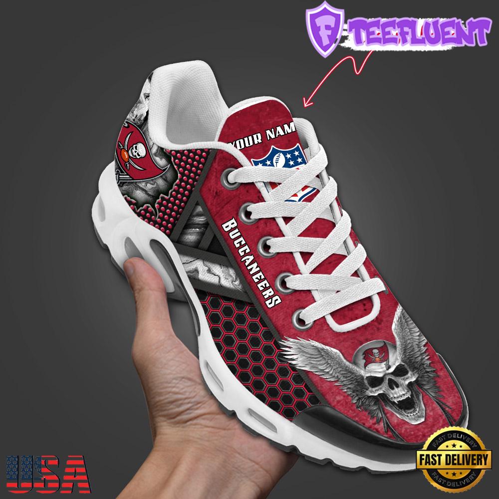 Custom Name NFL Tampa Bay Buccaneers Skull Air Max Plus Shoes