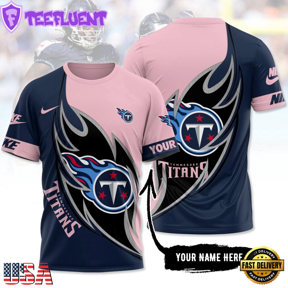 Custom Name NFL Tennessee Titans All Over Print T-Shirt For Fans