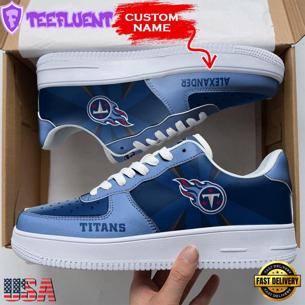 Custom Name NFL Tennessee Titans Custom Air Force 1 Shoes For Fans