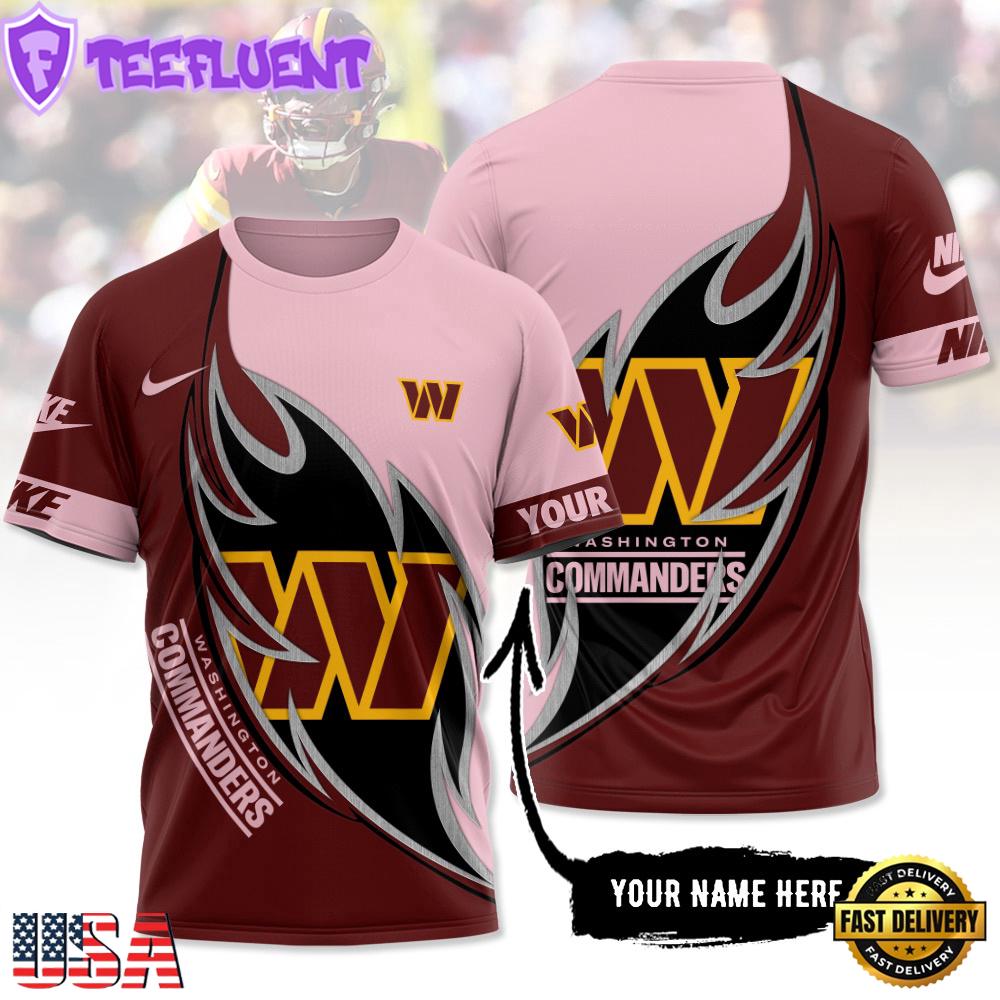 Custom Name NFL Washington Commanders All Over Print T-Shirt For Fans