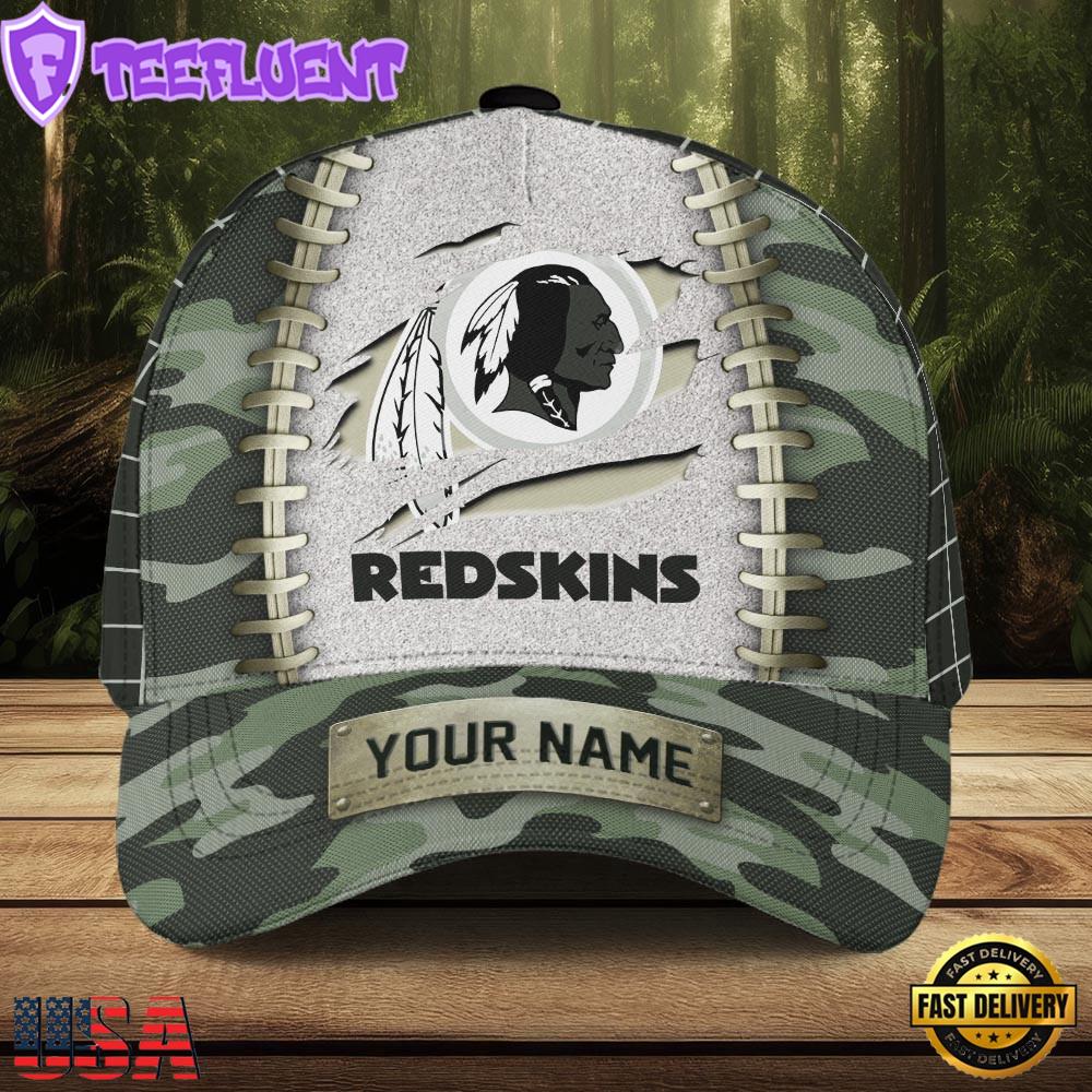 Custom Name NFL Washington Redskin Camo Hunting Classic Cap For Fans
