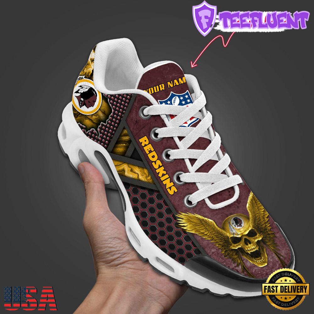 Custom Name NFL Washington Redskins Skull Air Max Plus Shoes