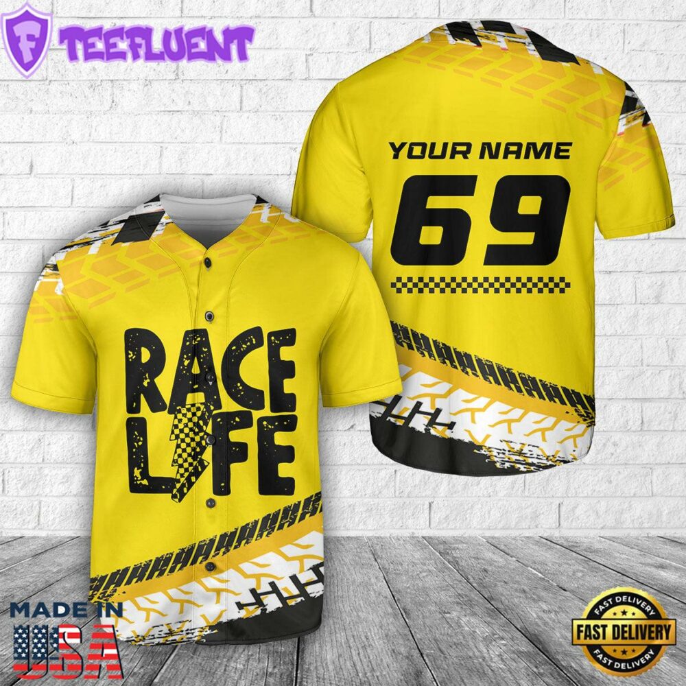 Custom Name & Number Racing Baseball Jersey