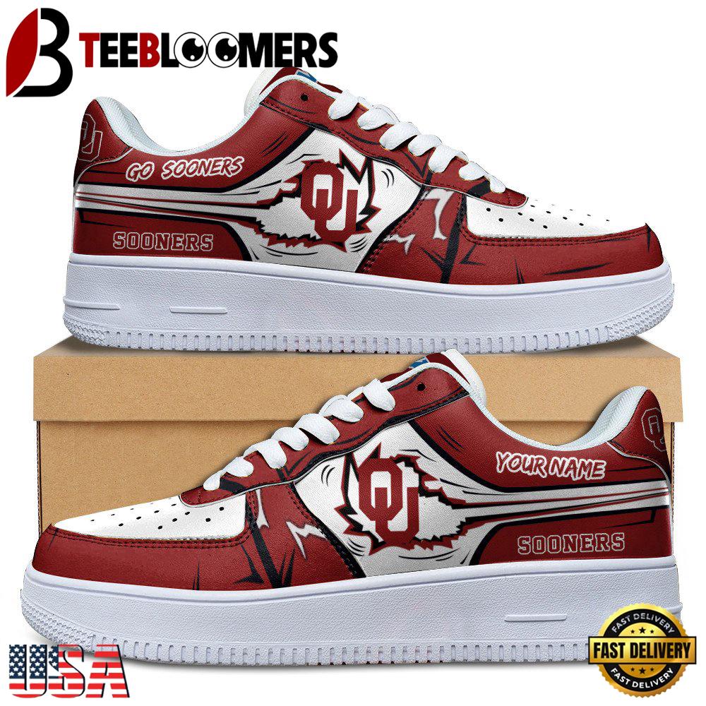 Custom Name Oklahoma Sooners Air Force 1 Shoes