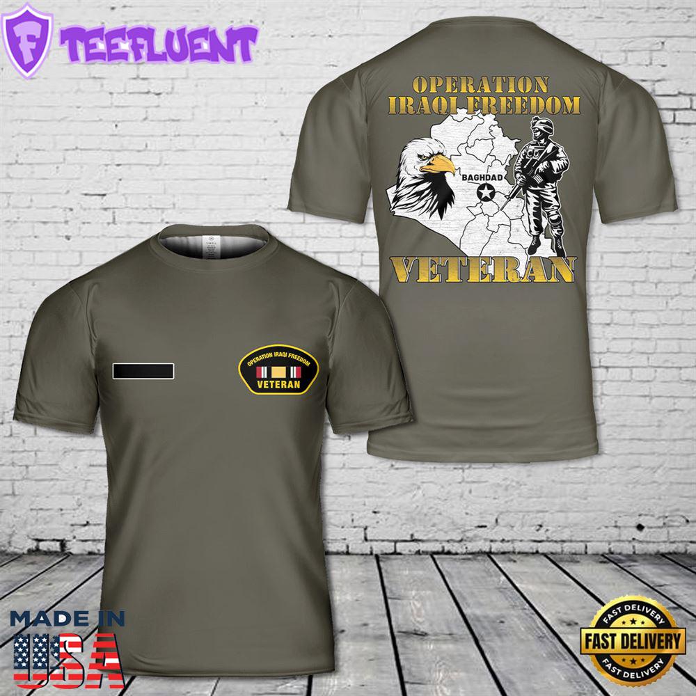 Custom Name Operation Iraqi Freedom T-Shirt 3D
