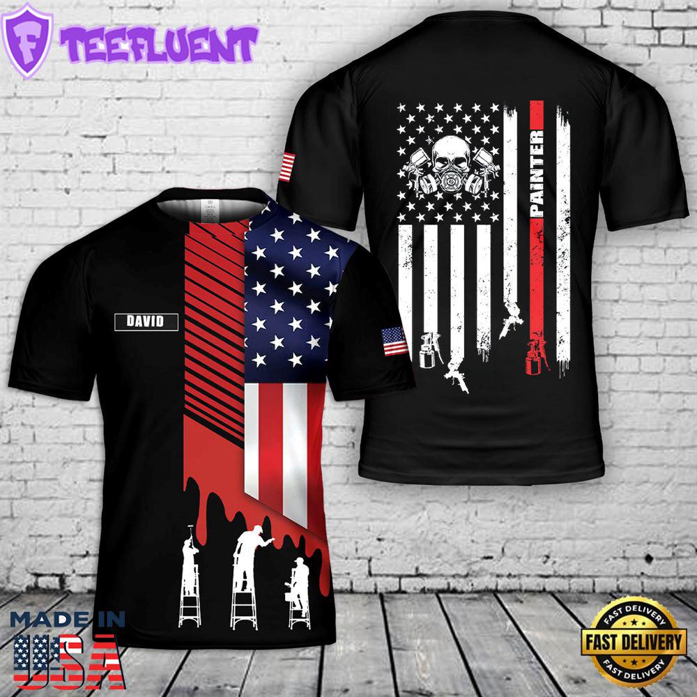 Custom Name Painter 3D T-Shirt