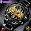 Custom Name Philadelphia Eagles NFL 3D Men Black Stainless Steel Watch Gift For Fans