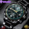 Custom Name Philadelphia Eagles NFL 3D Men Black Stainless Steel Watch Gift For Fans