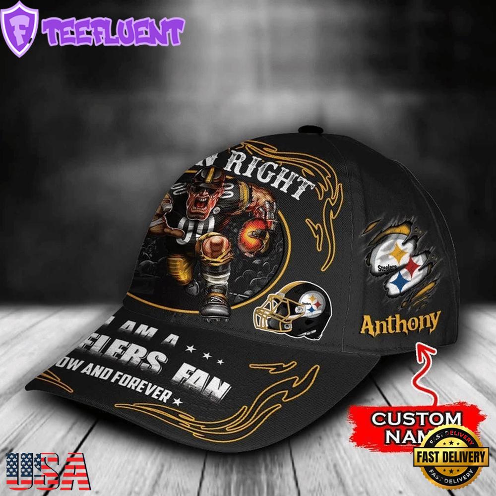 Custom Name Pittsburgh Steelers NFL Mascot Damn Right Football Team Super Bowl LIX Baseball Caps Custom Name Pittsburgh Steelers NFL Mascot Damn Right Football Team Super Bowl LIX Baseball Caps