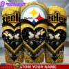 Custom Name Pittsburgh Steelers NFL Mickey Minnie Couple Valentine Day Tumbler