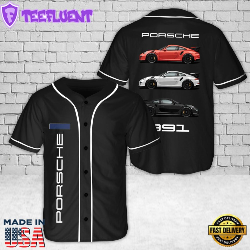 Custom Name Porsche 911 Baseball Jersey