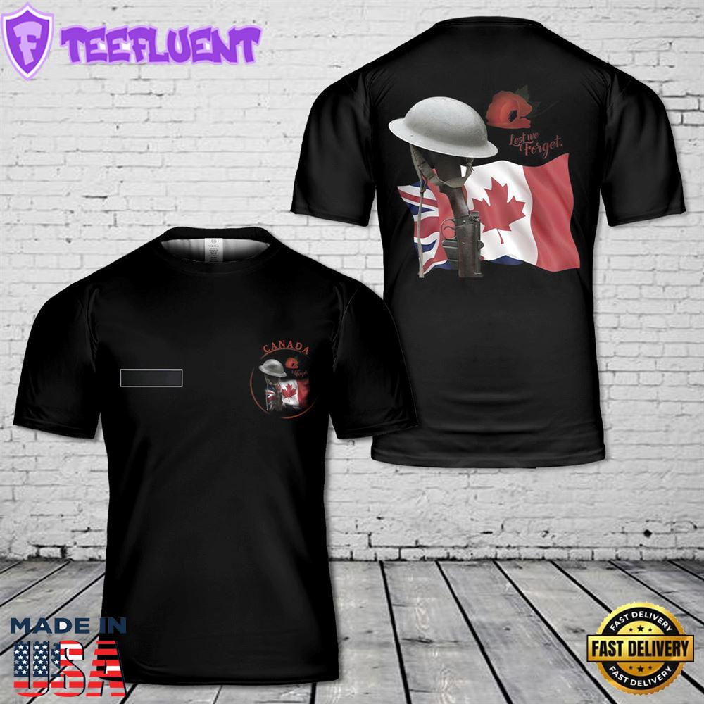 Custom Name Remembrance Day Canada T-Shirt 3D