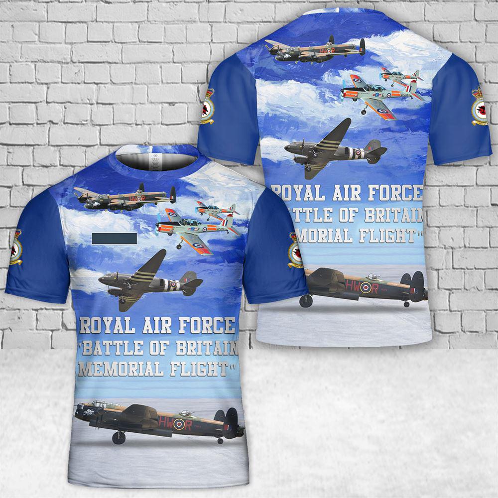 Custom Name Royal Air Force Battle of Britain Memorial Flight T-Shirt 3D