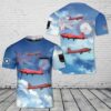 Custom Name Royal Air Force Red Pelicans Aerobatic flight display team T-Shirt 3D