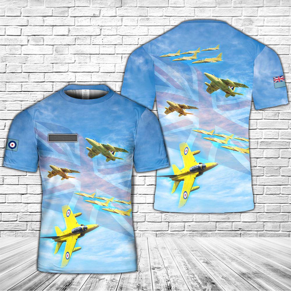 Custom Name Royal Air Force Yellowjacks Aerobatic flight display team T-Shirt 3D