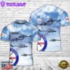 Custom Name Royal Navy Wildcat Demo Team (Black Cats) helicopter display team T-Shirt 3D