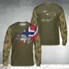 Custom Name Royal Norwegian Air Force F-35 Lightning II AOP Long Sleeve Shirt