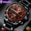 Custom Name San Francisco 49ers NFL 3D Men Black Stainless Steel Watch Gift For Fans