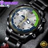 Custom Name Seattle Seahawks NFL Black Stainless Steel Watch Gifts For Fans