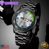Custom Name Seattle Seahawks NFL Black Stainless Steel Watch Gifts For Fans