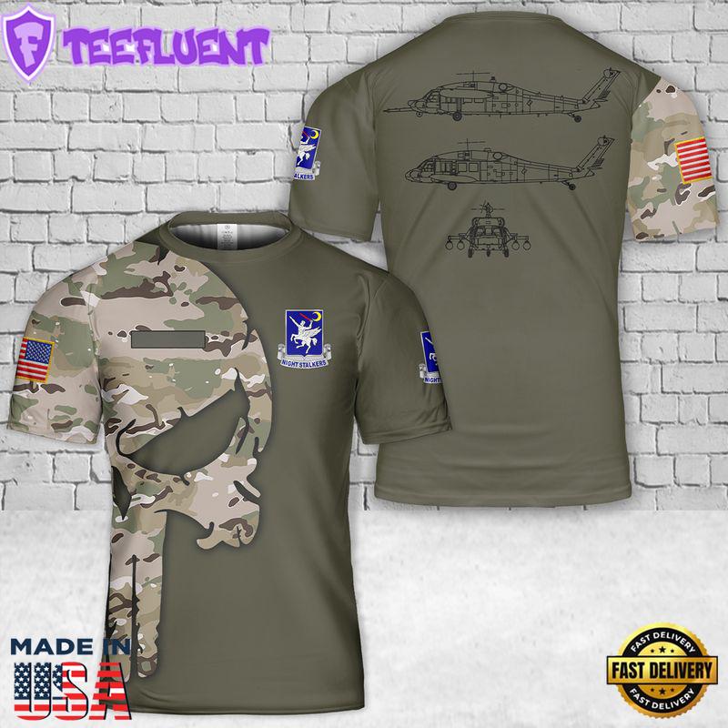 Custom Name Sikorsky UH-60 Black Hawk 3D T-Shirt