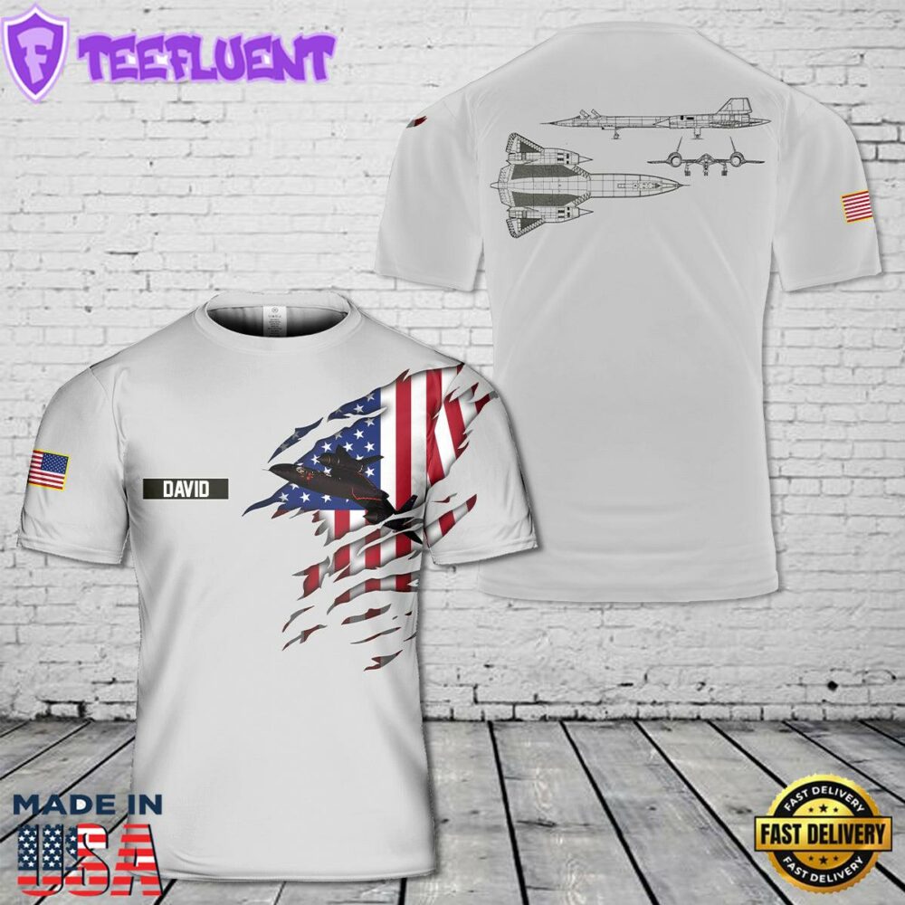 Custom Name SR-71 Blackbird Blueprint 3D T-Shirt