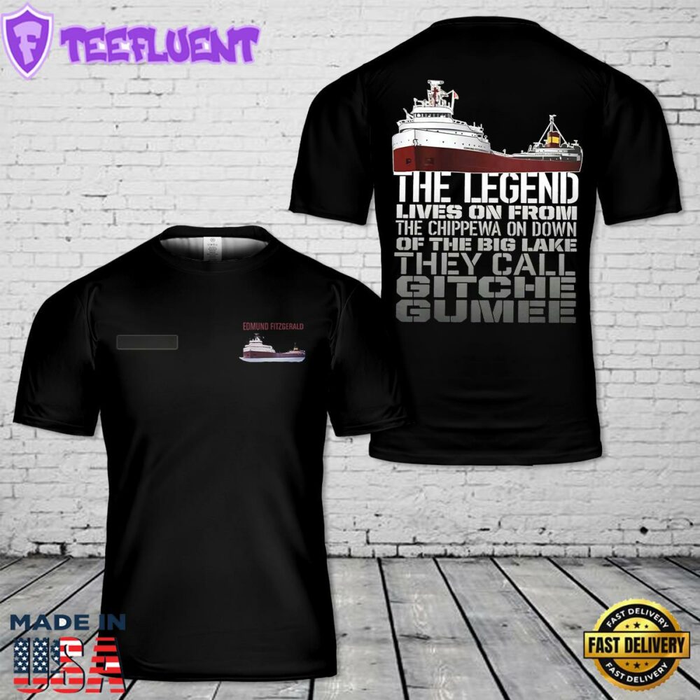 Custom Name SS Edmund Fitzgerald T-Shirt 3D