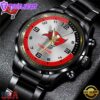 Custom Name Tampa Bay Buccaneers NFL Black Stainless Steel Watch Gifts For Fans