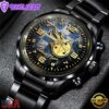 Custom Name Tennessee Titans NFL 3D Men Black Stainless Steel Watch Gift For Fans