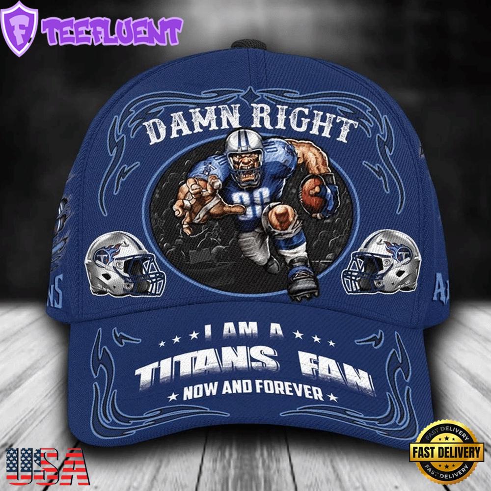 Custom Name Tennessee Titans NFL Mascot Damn Right Sport Baseball Cap