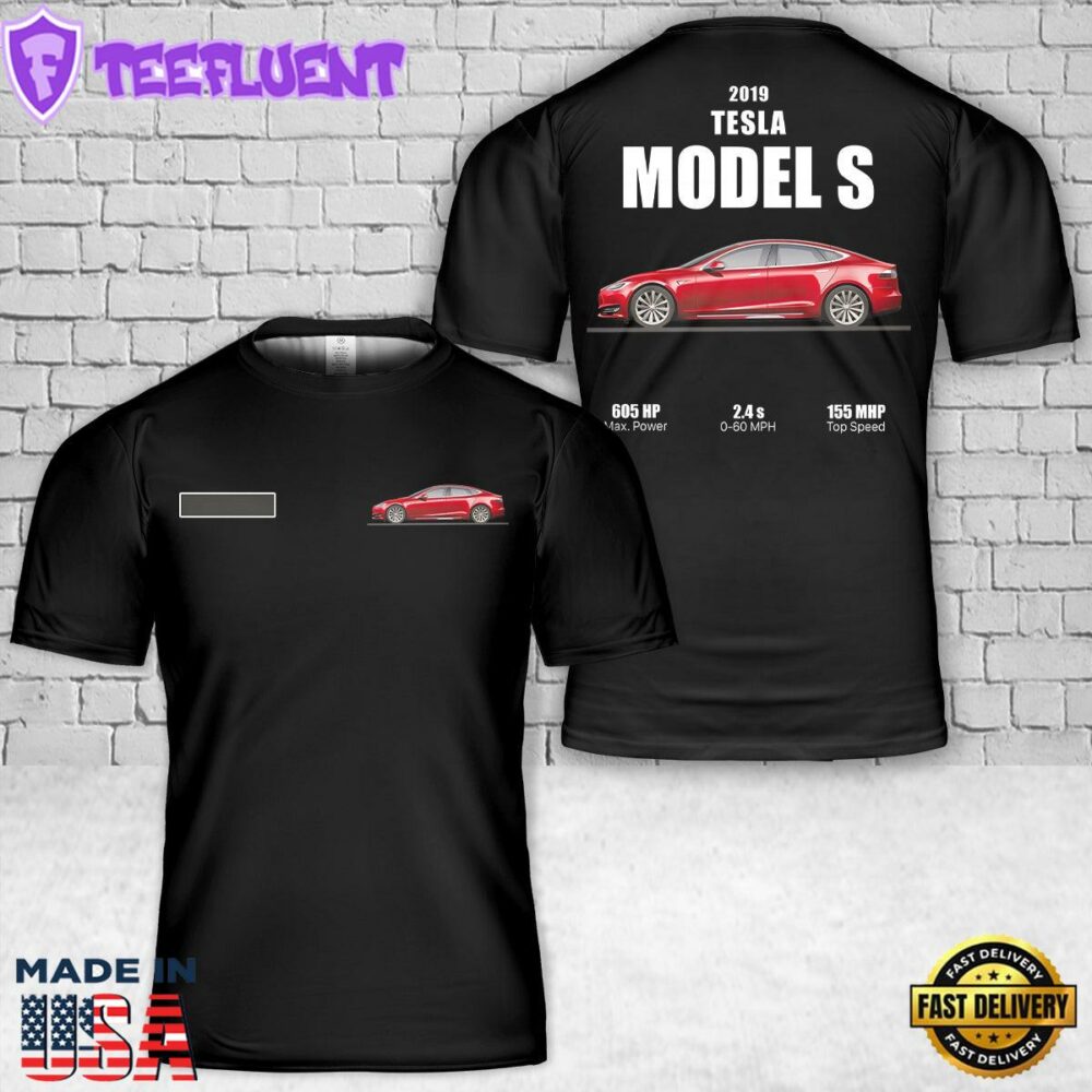 Custom Name Tesla Model S T-Shirt 3D