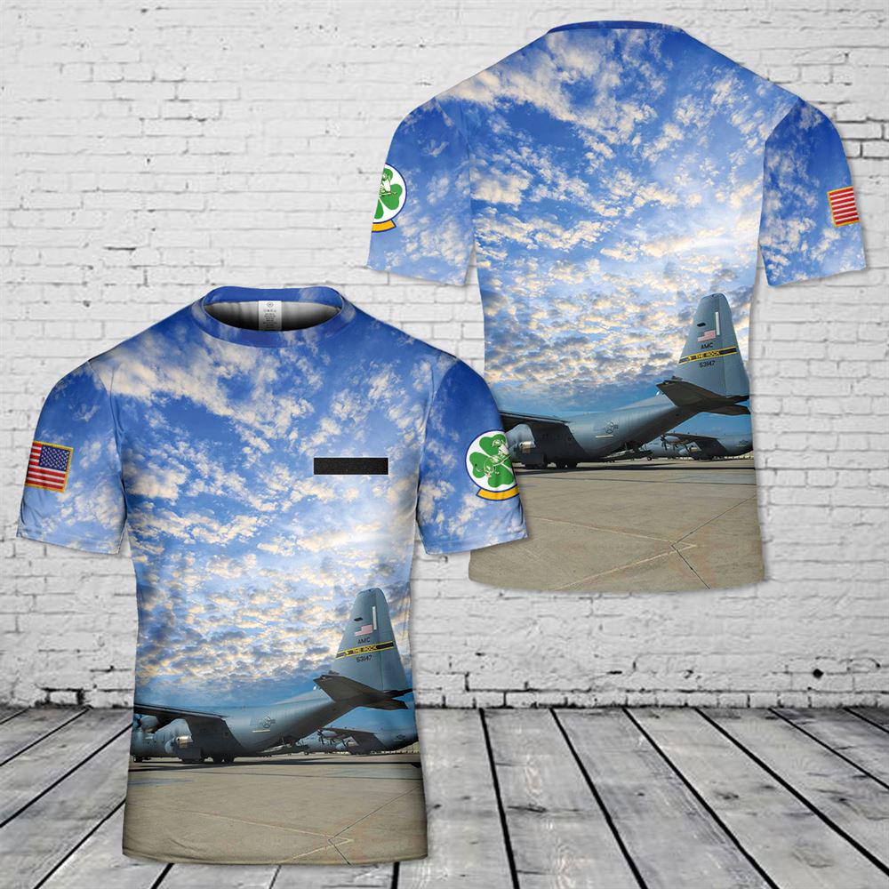 Custom Name US Air Force 774th Expeditionary Airlift Squadron Weasel Squadron T-Shirt 3D
