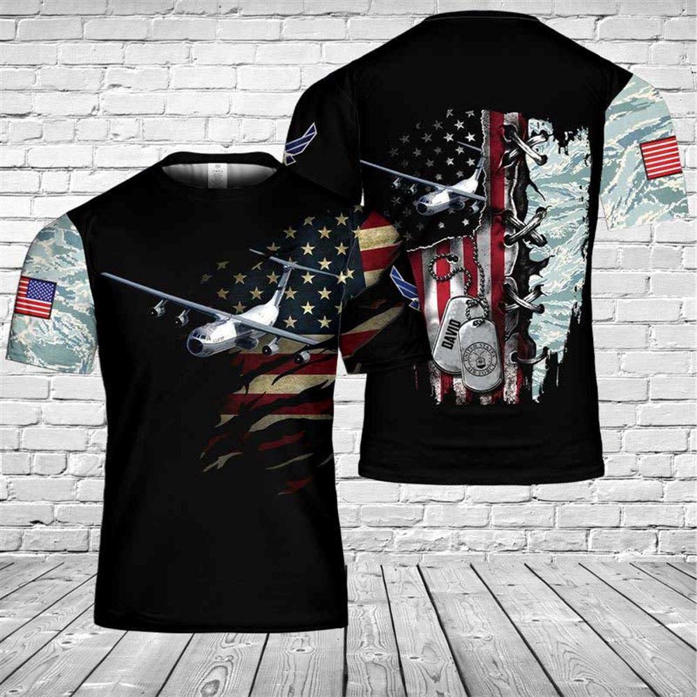 Custom Name US Air Force Hanoi Taxi (Lockheed C-141 Starlifter) 3D T-shirt