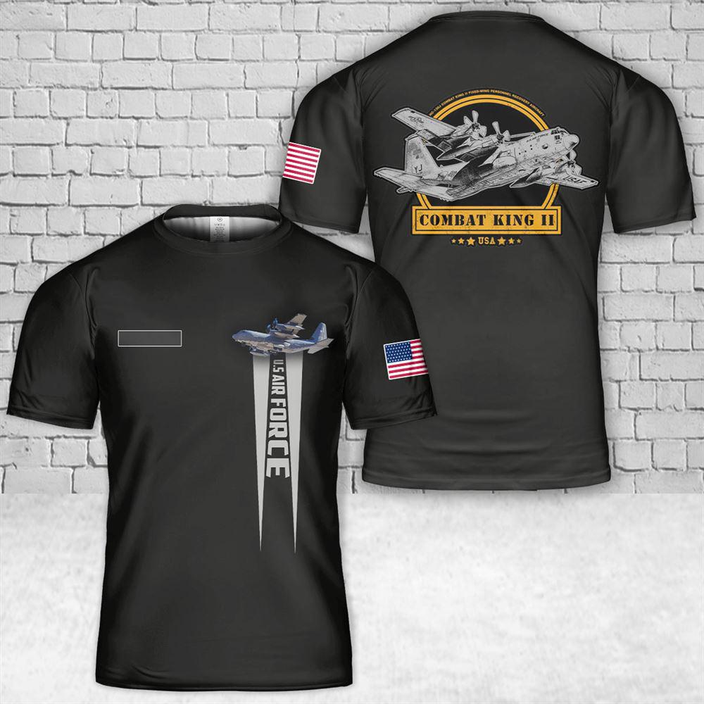 Custom Name US Air Force Lockheed Martin HC-130J Combat King II T-Shirt 3D