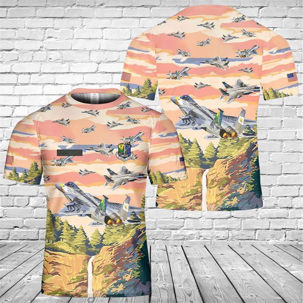 Custom Name US Air Force Oregon Air National Guard F-15 Eagle T-Shirt 3D
