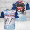 Custom Name US Air Force Thunderbirds T-Shirt 3D 1