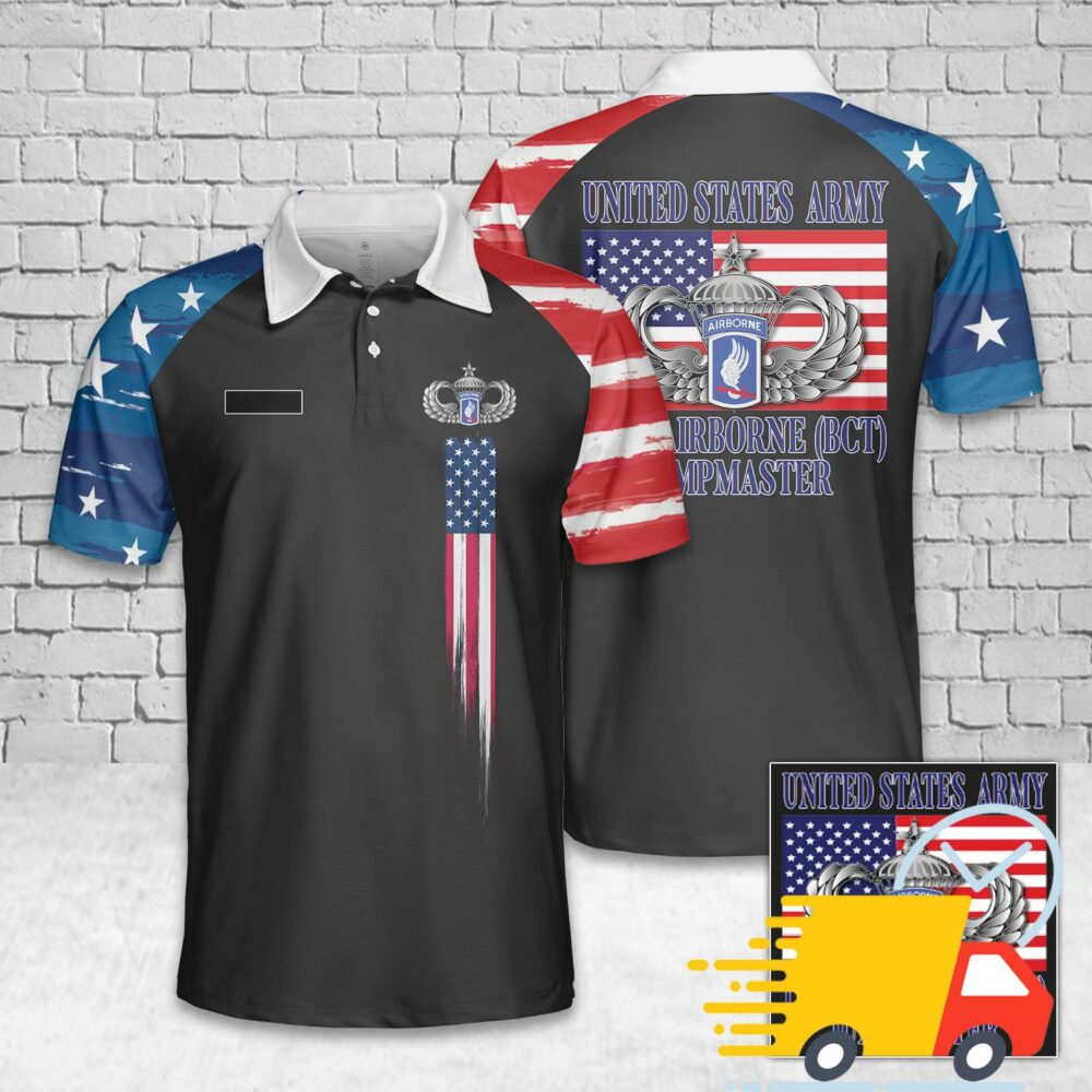 Custom Name US Army 173rd Airborne Brigade - Jumpmaster (Senior Wings), 4th Of July Polo Shirt