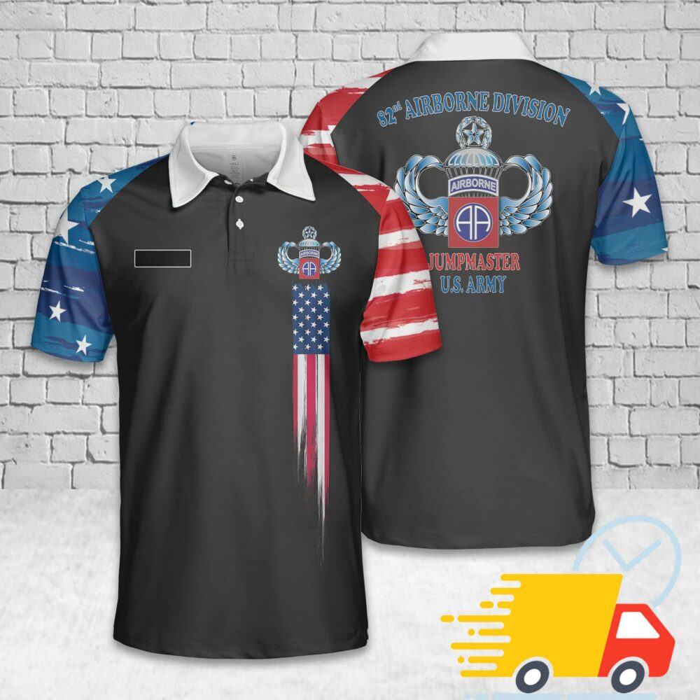 Custom Name US Army 82nd Airborne Jumpmaster - Master Jump Wings, 4th Of July Polo Shirt