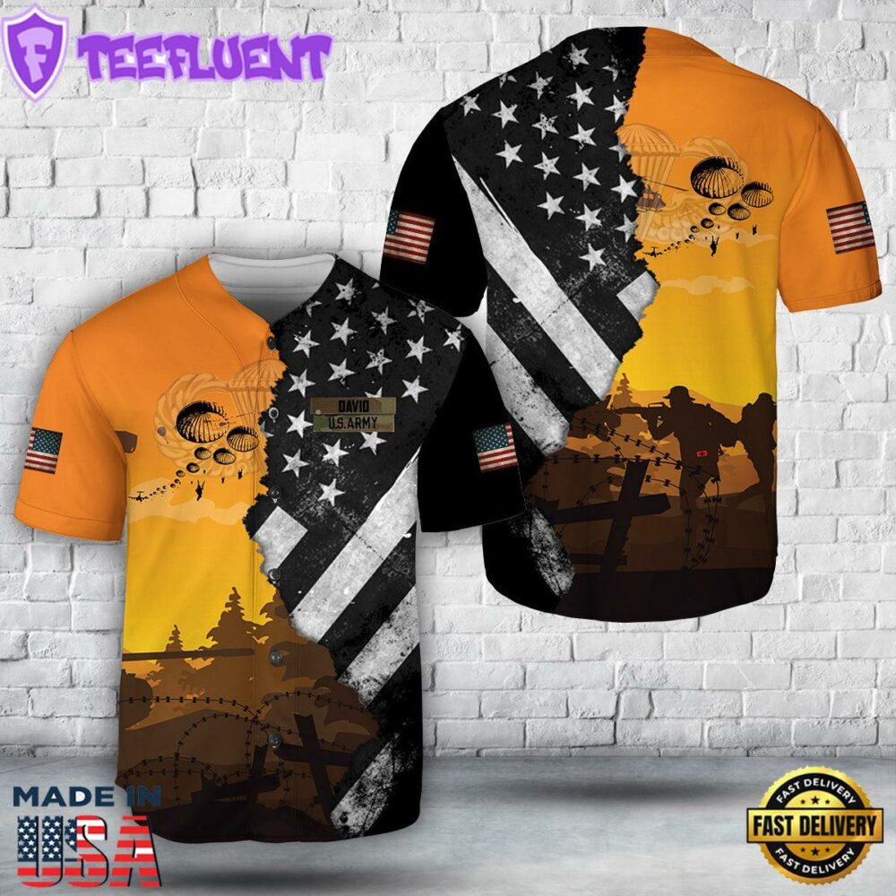 Custom Name US Army Airborne Baseball Jersey