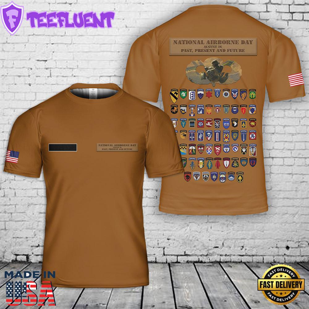 Custom Name US Army National Airborne Day T-Shirt 3D