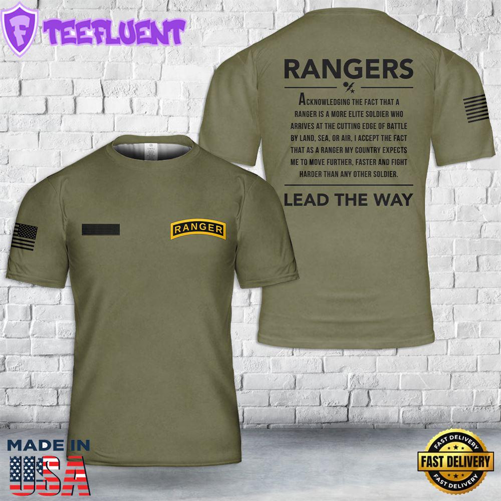 Custom Name US Army Rangers T-Shirt 3D