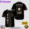 Custom Name US Army Rank American Flag Veteran Baseball Jersey