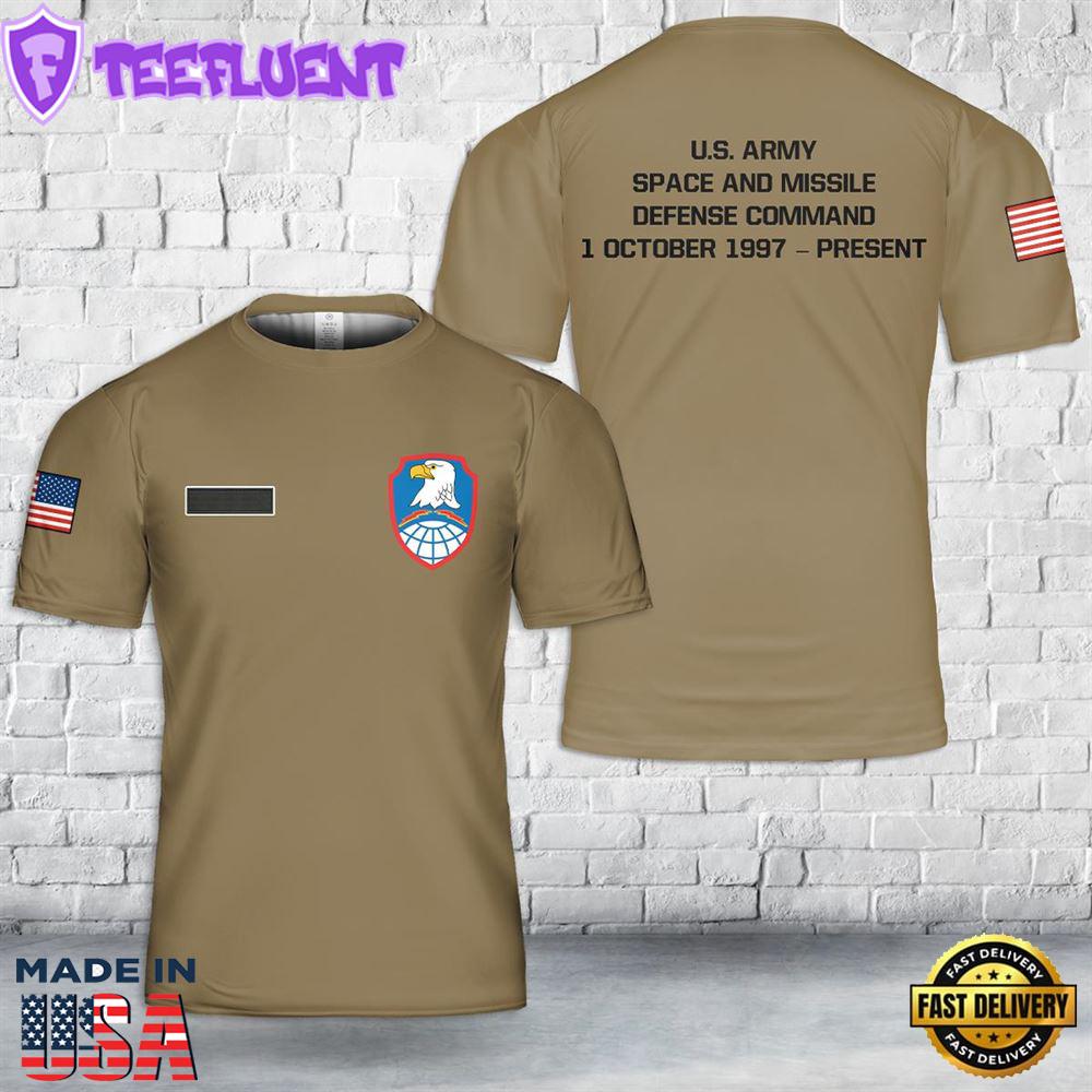 Custom Name US Army Space and Missile Defense Command (USASMDC) T-Shirt 3D