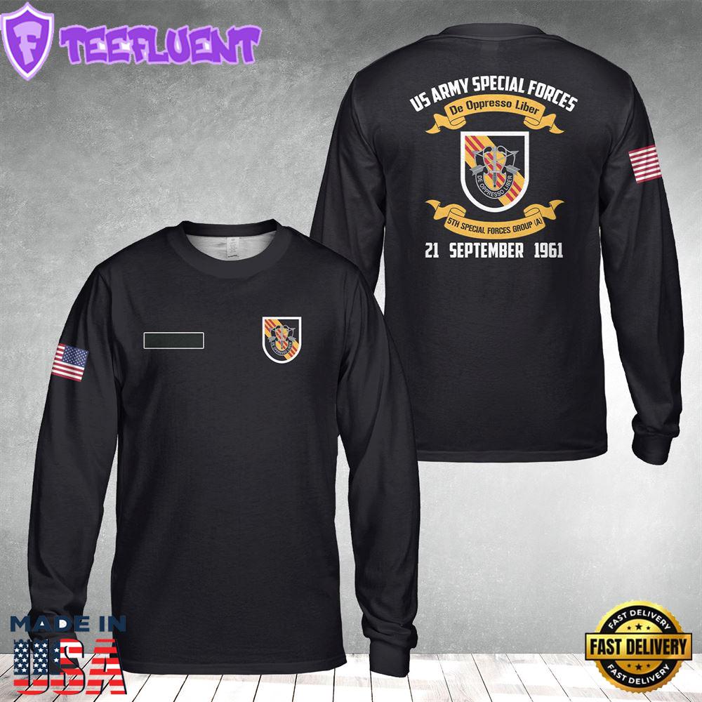 Custom Name US Army Special Forces 5th Special Forces Group (Airborne) (5th SFG (A)) Long Sleeve Shirt