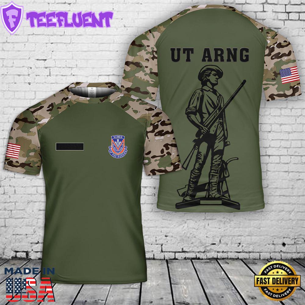 Custom Name US Army Utah Army National Guard 211th Aviation Regiment T-Shirt 3D